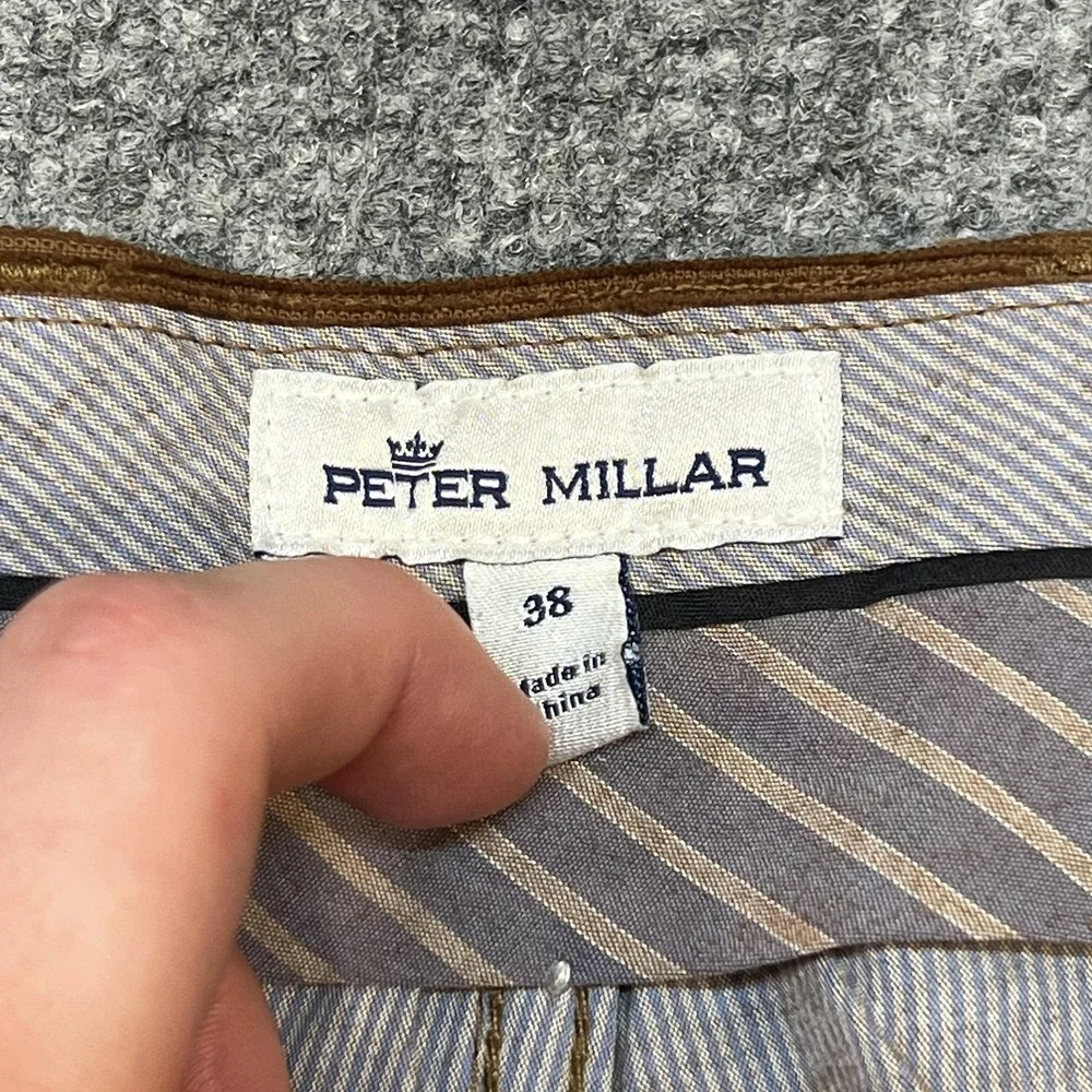 Peter Millar Pants Mens 38 Brown Corduroy Stretch Chino 5 Pocket Casual